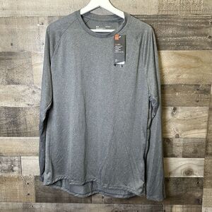 Under Armour Shirt Adult Large Grey Loose Long Sleeve Preppy Outdoors Tee Men's